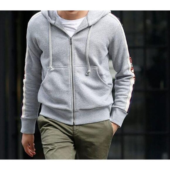 NWT Gucci Unisex Sweatshirt Zip-Up In Grey Size XS - Picture 2 of 16